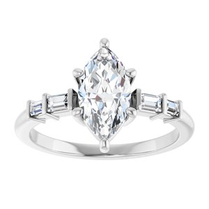 Sterling Silver 10.5x5.5 mm Marquise Ring Mounting – image 5