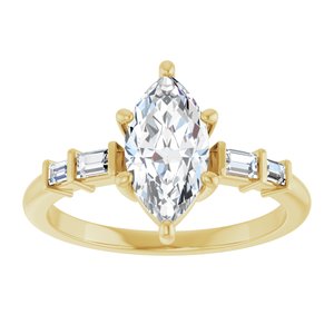 18K Yellow Gold 10.5x5.5 mm Marquise Ring Mounting – image 5
