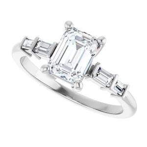 Sterling Silver 7x5 mm Emerald Ring Mounting – image 8