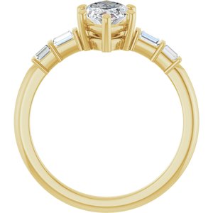 14K Yellow Gold 11x5.5 mm Marquise Ring Mounting – image 3