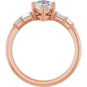 14K Rose Gold 11x5.5 mm Marquise Ring Mounting – image 3