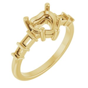 18K Yellow Gold 7x7 mm Heart Ring Mounting – image 2