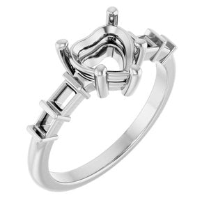Continuum Sterling Silver 7x7 mm Heart Ring Mounting – image 2