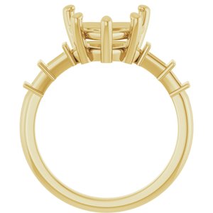 14K Yellow Gold 10x10 mm Heart Ring Mounting – image 4