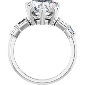 Sterling Silver 10x10 mm Heart Ring Mounting – image 3