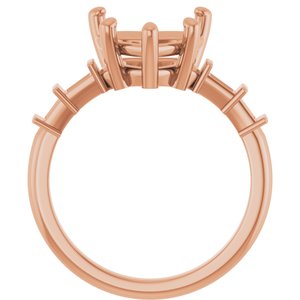 10K Rose Gold 10x10 mm Heart Ring Mounting – image 4