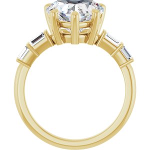 14K Yellow Gold 10x10 mm Heart Ring Mounting – image 3