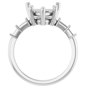 Platinum 10x10 mm Heart Ring Mounting – image 4