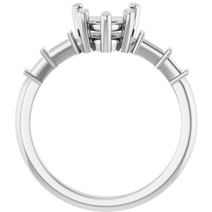 10K White Gold 7x7 mm Heart Ring Mounting – image 4