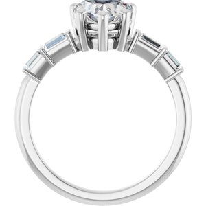 14K X1 White Gold 7x7 mm Heart Ring Mounting – image 3