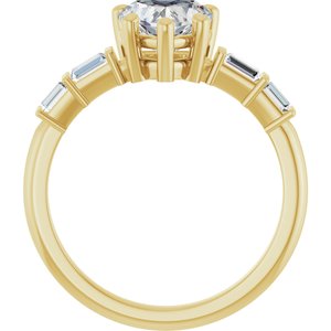18K Yellow Gold 7x7 mm Heart Ring Mounting – image 3
