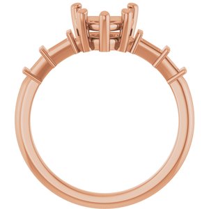 14K Rose Gold 7x7 mm Heart Ring Mounting – image 4