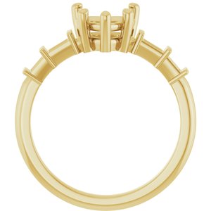 18K Yellow Gold 7x7 mm Heart Ring Mounting – image 4