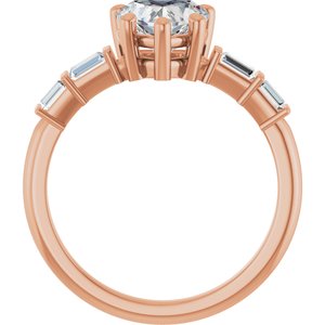 14K Rose Gold 7x7 mm Heart Ring Mounting – image 3