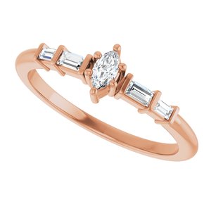 10K Rose Gold 4.25x2.25 mm Marquise Ring Mounting – image 8