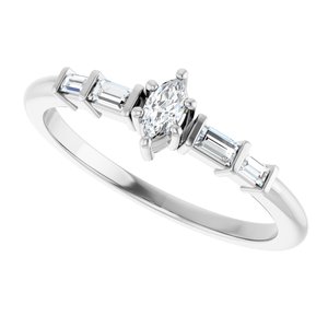 Continuum Sterling Silver 4.25x2.25 mm Marquise Ring Mounting – image 8