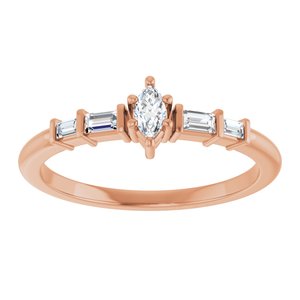 10K Rose Gold 4.25x2.25 mm Marquise Ring Mounting – image 5