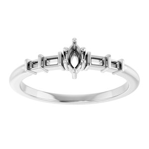 Continuum Sterling Silver 4.25x2.25 mm Marquise Ring Mounting – image 6