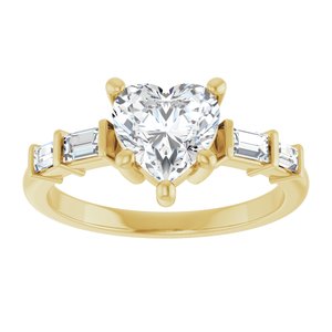 10K Yellow Gold 7x7 mm Heart Ring Mounting – image 5
