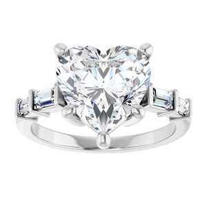 Continuum Sterling Silver 10x10 mm Heart Ring Mounting – image 5