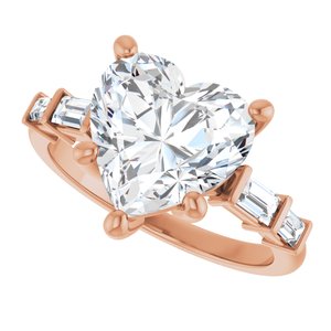 10K Rose Gold 10x10 mm Heart Ring Mounting – image 8
