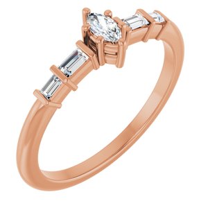 10K Rose Gold 4.25x2.25 mm Marquise Ring Mounting