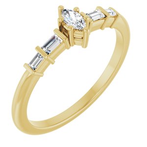 10K Yellow Gold 4.25x2.25 mm Marquise Ring Mounting
