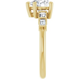 10K Yellow Gold 7x7 mm Heart Ring Mounting – image 7