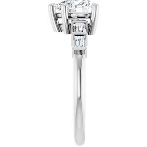 Platinum 7x7 mm Heart Ring Mounting – image 7