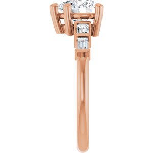 14K Rose Gold 7x7 mm Heart Ring Mounting – image 7
