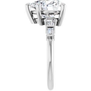 10K White Gold 10x10 mm Heart Ring Mounting – image 7