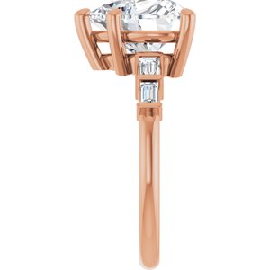 10K Rose Gold 10x10 mm Heart Ring Mounting – image 7