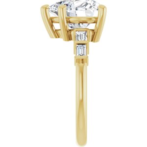 14K Yellow Gold 10x10 mm Heart Ring Mounting – image 7