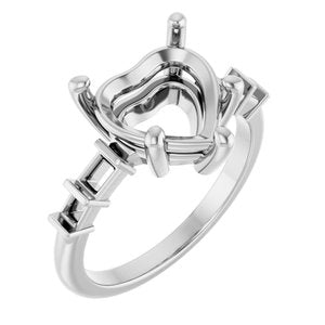 Continuum Sterling Silver 10x10 mm Heart Ring Mounting – image 2