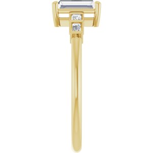 18K Yellow Gold 6x3 mm Straight Baguette Ring Mounting – image 7