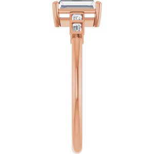 18K Rose Gold 6x3 mm Straight Baguette Ring Mounting – image 7