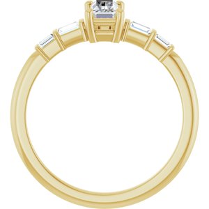10K Yellow Gold 6x3 mm Straight Baguette Ring Mounting – image 3