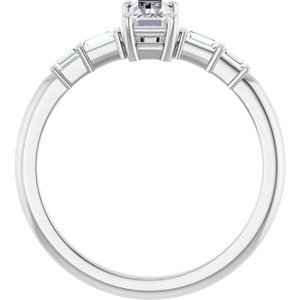 Platinum 6x3 mm Straight Baguette Ring Mounting – image 3