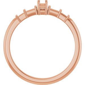 10K Rose Gold 3.25x1.75 mm Straight Baguette Ring Mounting – image 4