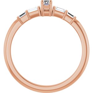 18K Rose Gold 3.25x1.75 mm Straight Baguette Ring Mounting – image 3