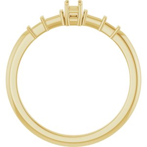 18K Yellow Gold 3.25x1.75 mm Straight Baguette Ring Mounting – image 4