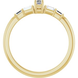 14K Yellow Gold 3.25x1.75 mm Straight Baguette Ring Mounting – image 3