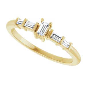 14K Yellow Gold 3.25x1.75 mm Straight Baguette Ring Mounting – image 8