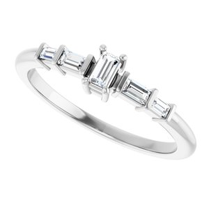 18K White Gold 3.25x1.75 mm Straight Baguette Ring Mounting – image 8