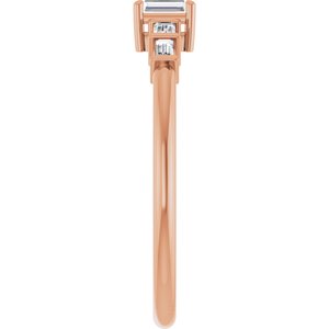 10K Rose Gold 3.25x1.75 mm Straight Baguette Ring Mounting – image 7