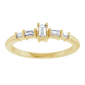 18K Yellow Gold 3.25x1.75 mm Straight Baguette Ring Mounting – image 5
