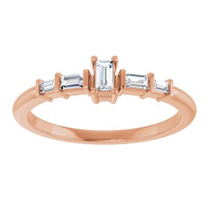 10K Rose Gold 3.25x1.75 mm Straight Baguette Ring Mounting – image 5