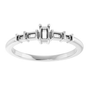 Continuum Sterling Silver 3.25x1.75 mm Straight Baguette Ring Mounting – image 6