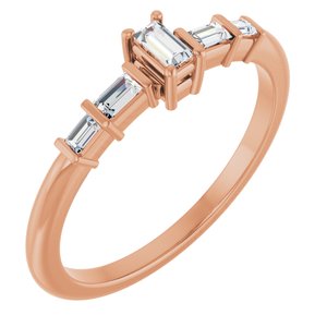 10K Rose Gold 3.25x1.75 mm Straight Baguette Ring Mounting