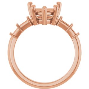 10K Rose Gold 9x9 mm Heart Ring Mounting – image 4